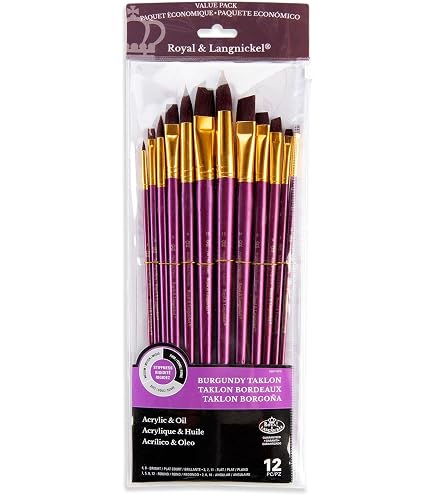 Royal & Langnickel PA-ACR3000 Set Per Pittura Acrilica Per Principianti - 10 Colori, 6 Pennelli, Tela, In Cassetta Di Legno Rosa