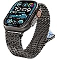 WINGLE Compatible for Apple Watch Band Ultra 2 Band Ultra 49mm 46mm 45mm 44mm 42mm for Men Series 10 9 8 7 SE 6 5 4 3, Magnetic Milanese Mesh Loop Metal Stainless Steel iWatch Bands, Slate