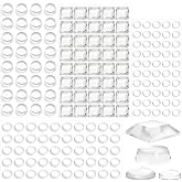 Winsyison 172pcs Bump Dots for Visually Impaired, Mixed Sizes &amp; Shapes Tactile Stickers, Silicone Self-Adhesive Tactile Raised Dots for Blind Elderly Low Vision- Clear