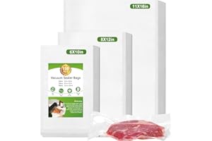 Moretoes 150pcs Vacuum Sealer Bags, Gallon 11" x 16" and Quart 8" x 12" and Pint 6" x 10" Food Saver Bags BPA Free, Pre-cut Commercial Grade Vac Bags for Food Storage, Meal Prep or Sous Vide