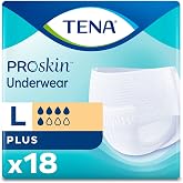 TENA ProSkin Plus Disposable Underwear Pull On with Tear Away Seams Large, 72633, 18 Ct