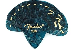 Fender 351 Premium Celluloid Guitar Picks 12-Pack, Ocean Turquoise, Thin