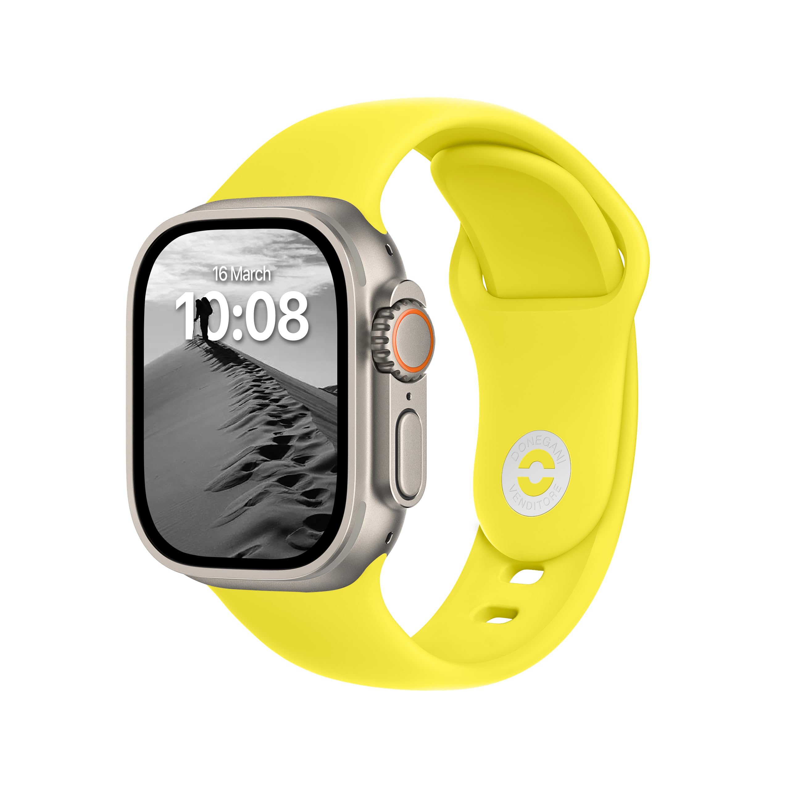 DONEGANI SB Straps for Apple Watch Band Silicone series Ultra 3 2 49mm, Series 11 10 46mm, 9 8 7 45mm 41mm, SE 6 5 4 44mm 40mm, 3 2 1 42mm 38mm Men Women iWatch, Fresh Lemon Yellow