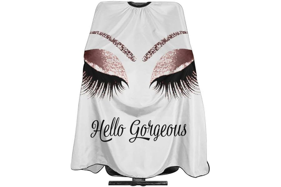 Carwayii Barber Cape Hello Girl Gorgeous Glitters Eyelash Salon Apron Hair Cutting Cape Barbershop Kits For Women 55”X66”