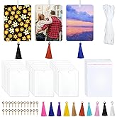 GEKIXUTP 50 pcs sublimation air fresheners blanks,with Tassels Sublimation Blanks Products DIY Air Freshener for Car and Home Hanging Decoration sublimation car freshener blanks