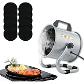 Portable Range Hood with 9 Activated Carbon Filters, Strong Suction Kitchen Exhaust Fan for Indoor BBQ, Hot Pot, RV &amp; Desktop Cooking silver