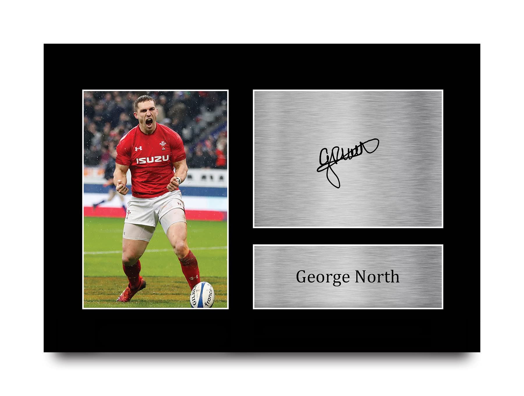 HWC Trading A4 George North Wales Gifts Printed Signed Autograph Picture for Rugby Union Fans