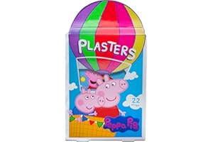 Peppa Pig Children's Plasters, 4 Sizes, 16 Patterns, Latex Free, Hypoallergenic, Washable, 22 Count