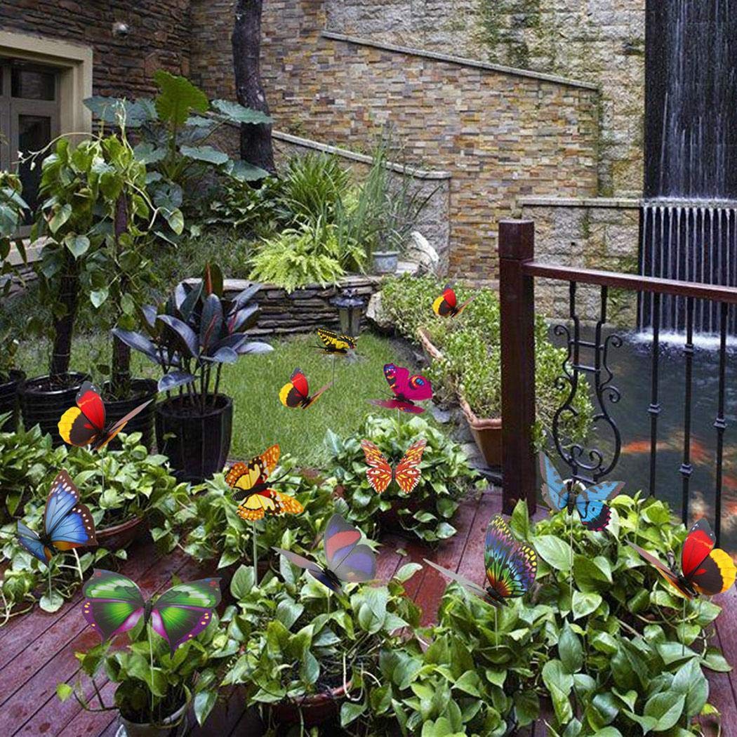 Eubell Butterflies Decorations, 20pcs Colorful 3D Wings Butterfly Garden Stakes Garden for Yard, Patio Plant Pot, Flower Bed, Decoration