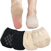 Toe Toppers No Show Liner Half Socks for Women Seamless Grip Non Slip Hidden Toe Covers for Mules 4/8 Pairs