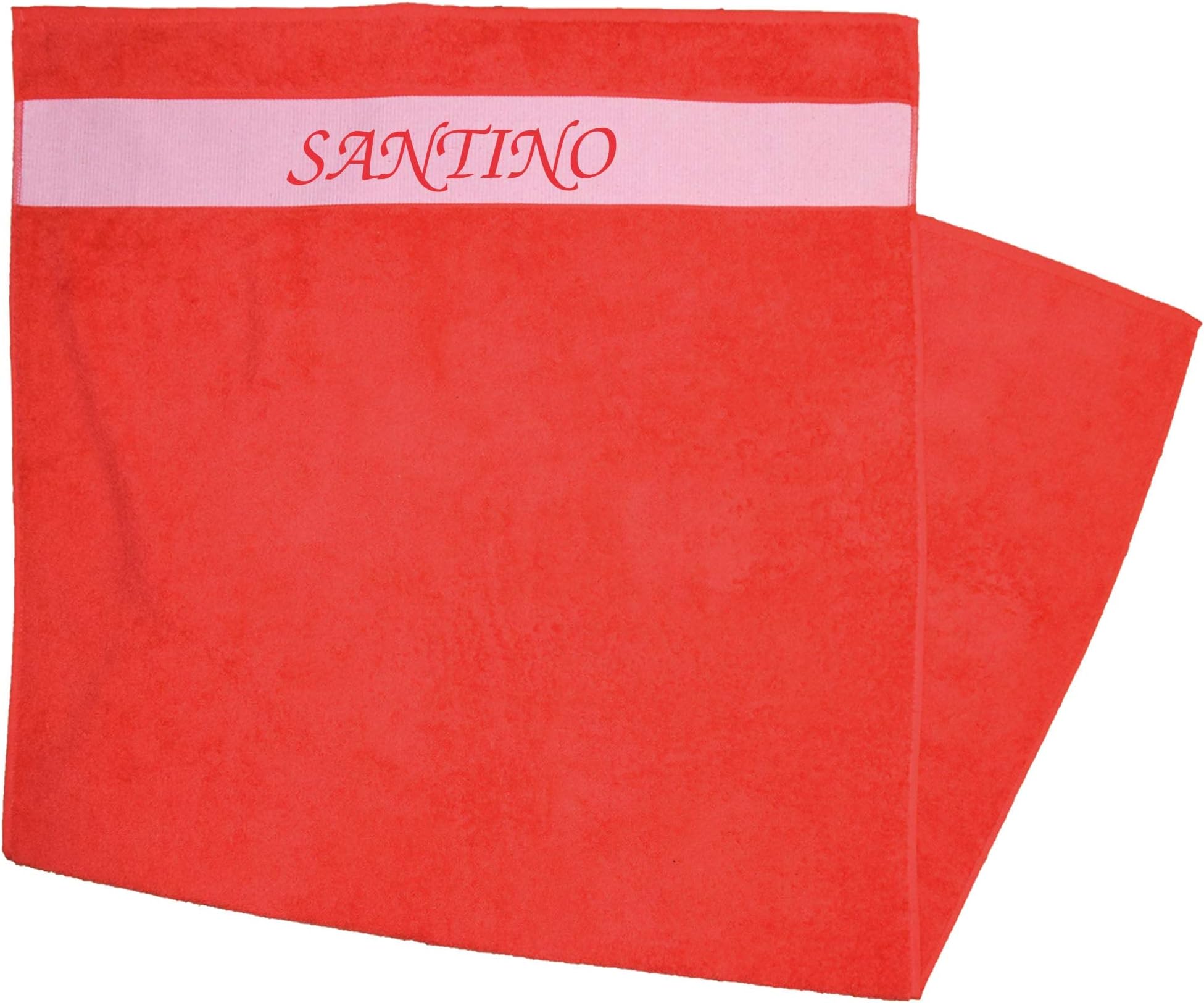 Bath Towel with Name Santino Red