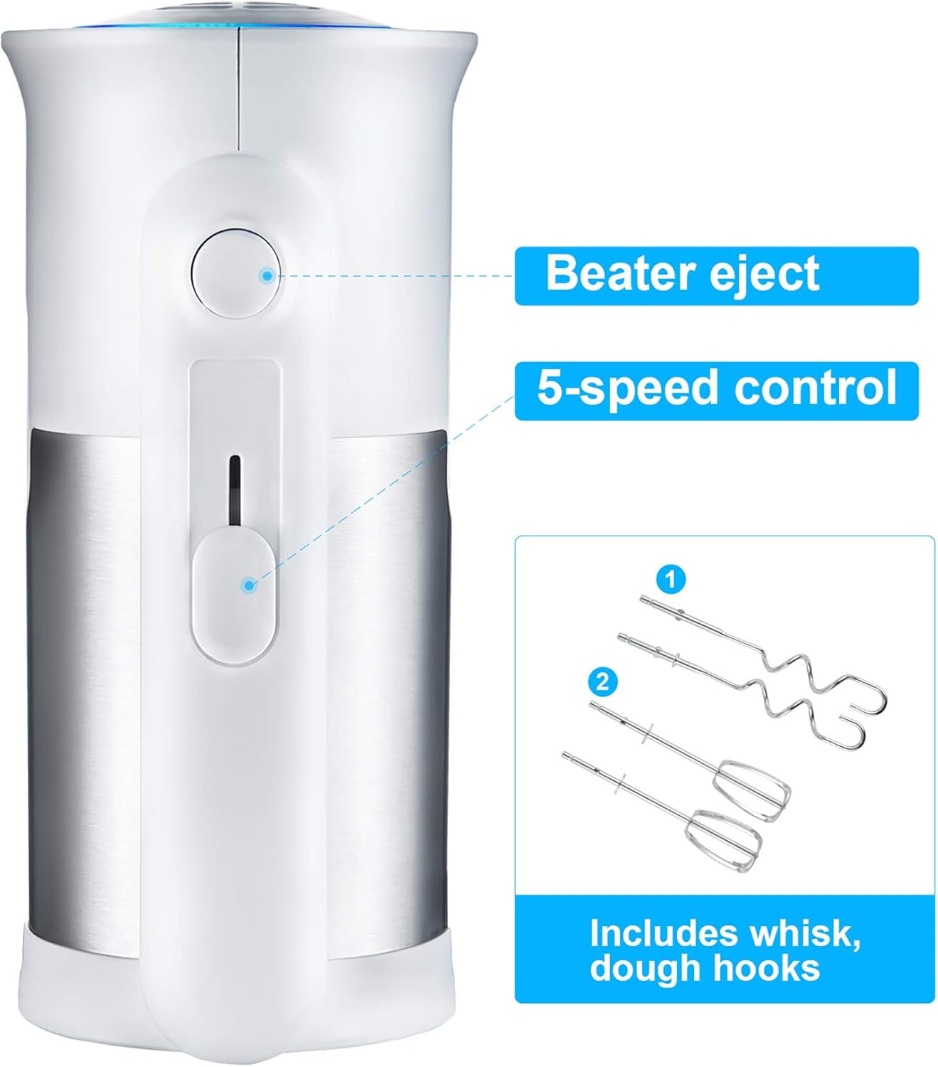 Hand Mixer, LINKChef Hand Mixer Electric 5 Speed for Whipping + Mixing