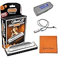 Hohner Harmonica Special 20 Key C Progressive Series 560PBXC 10 Holes, Bundle with Hard Case, Mini Harmonica Necklace Juliet Music Polishing Cloth