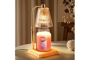 Marycele Candle Warmer Lamp with Timer for Yankee Candles, Adjustable Height Wax Melt Warmer, Birthday Gifts for Mom Women Sister, Vintage Amber Glass Lamp, Fall Decorations for Home Dorm Room Decor