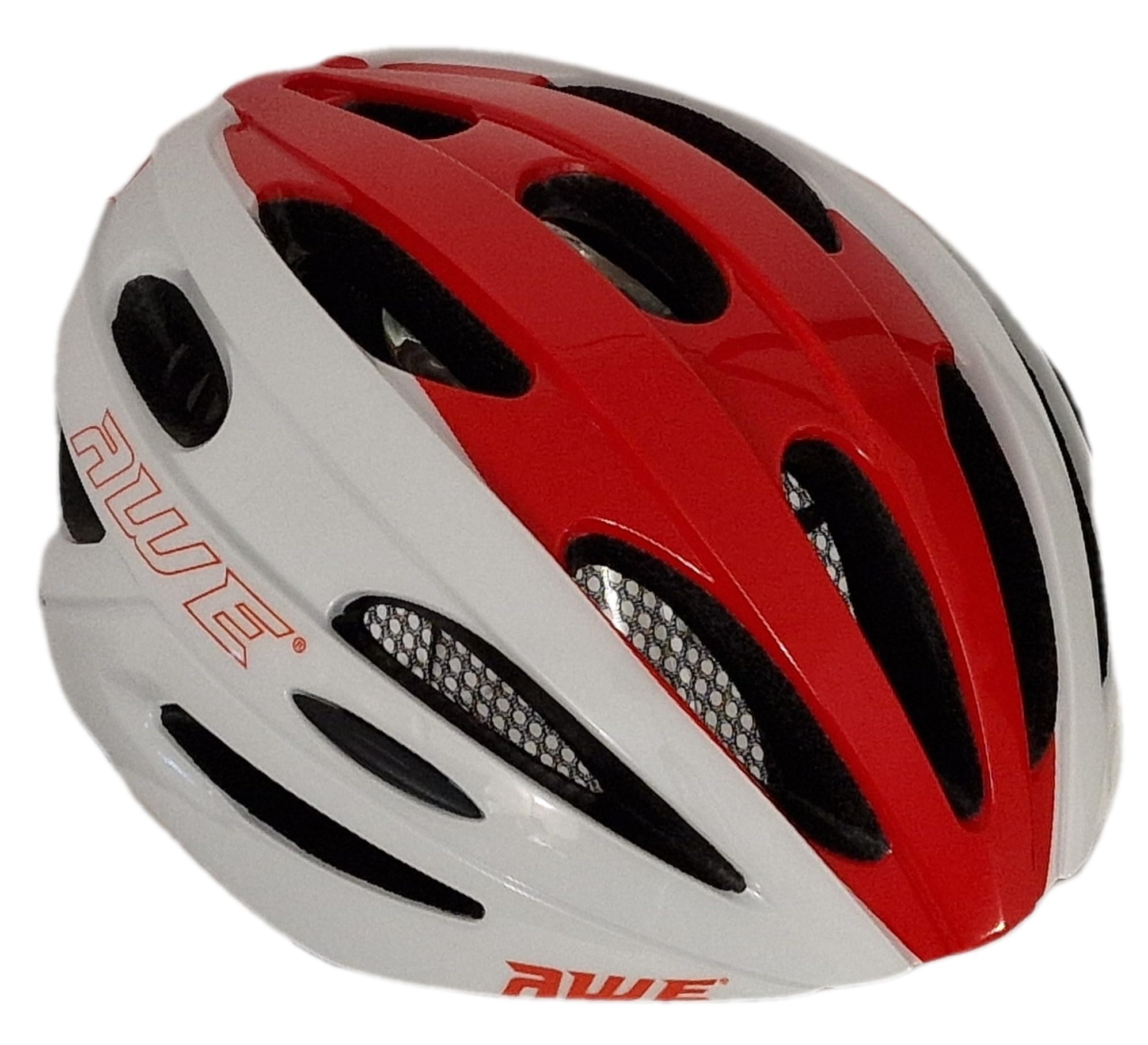 AWE® AWESprint™ Adult In Mould E-Bike/Bike Helmet White/Red 55-58cm *FREE 5 YEAR CRASH REPLACEMENT*