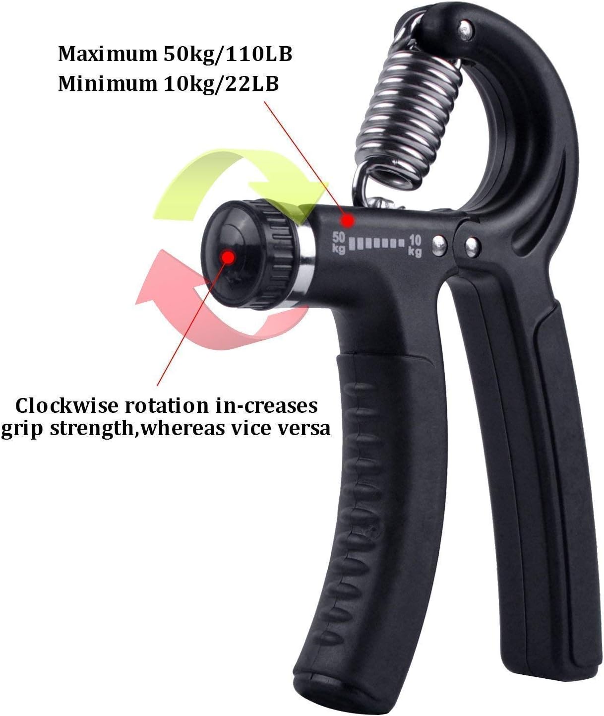 LUXON 2 Pack Hand Grip Strengthener Adjustable Resistance 22-110 Lbs (10-50kg) -Hand Grip Exerciser, Strengthen Grip, Hand Squeezer, Forearm Grip, Hand Exercise, Gripper, Finger Strengthener : Sports & Outdoors
