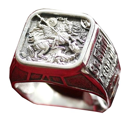 Sehr schöne Siegelring von St. Georges Siegreich der Kräfte des Bösen