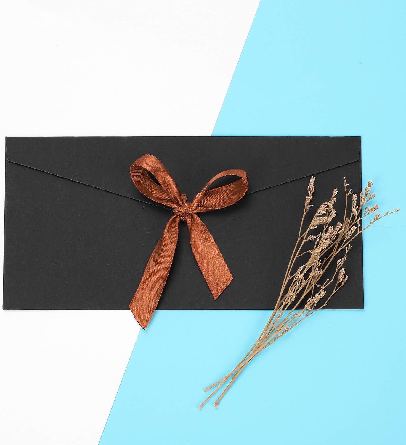 10PCS Kraft Paper Envelopes Square Envelopes Party Wedding Envelopes Invitation Greeting Card Envelopes Premium Retro Envelopes with Ribbons for Merry Christmas Anniversary Wedding Invitation Birthday - Image 5