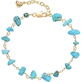 MEVECCO Gold Irregular Turquoise Bracelets,18K Gold Plated Boho Beach Bracelets Handmade Cute Dainty Bracelet for Women