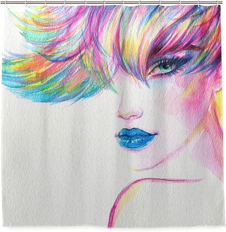 Amazon Wotaka シャワーカーテン 美しい女性ファッションイラスト水彩画 防水 浴室 お風呂 バスカーテン 洗面所 間仕切り 目隠し用 Hdデジタル印刷 取付簡単 180 180cm シャワーカーテン ホーム キッチン オンライン通販
