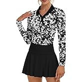 Soneven Womens Golf Shirts Moisture Wicking V Neck Long Sleeve Polo Shirts Collared Tops