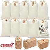 Clysee 10 Pcs 27 x 19 Inch Sublimation Blank Christmas Santa Sacks, Large Polyester Cotton Santa Christmas Drawstring Bags with 50 Tags Reusable Xmas Drawstring Gift Bag for DIY Holiday Presents