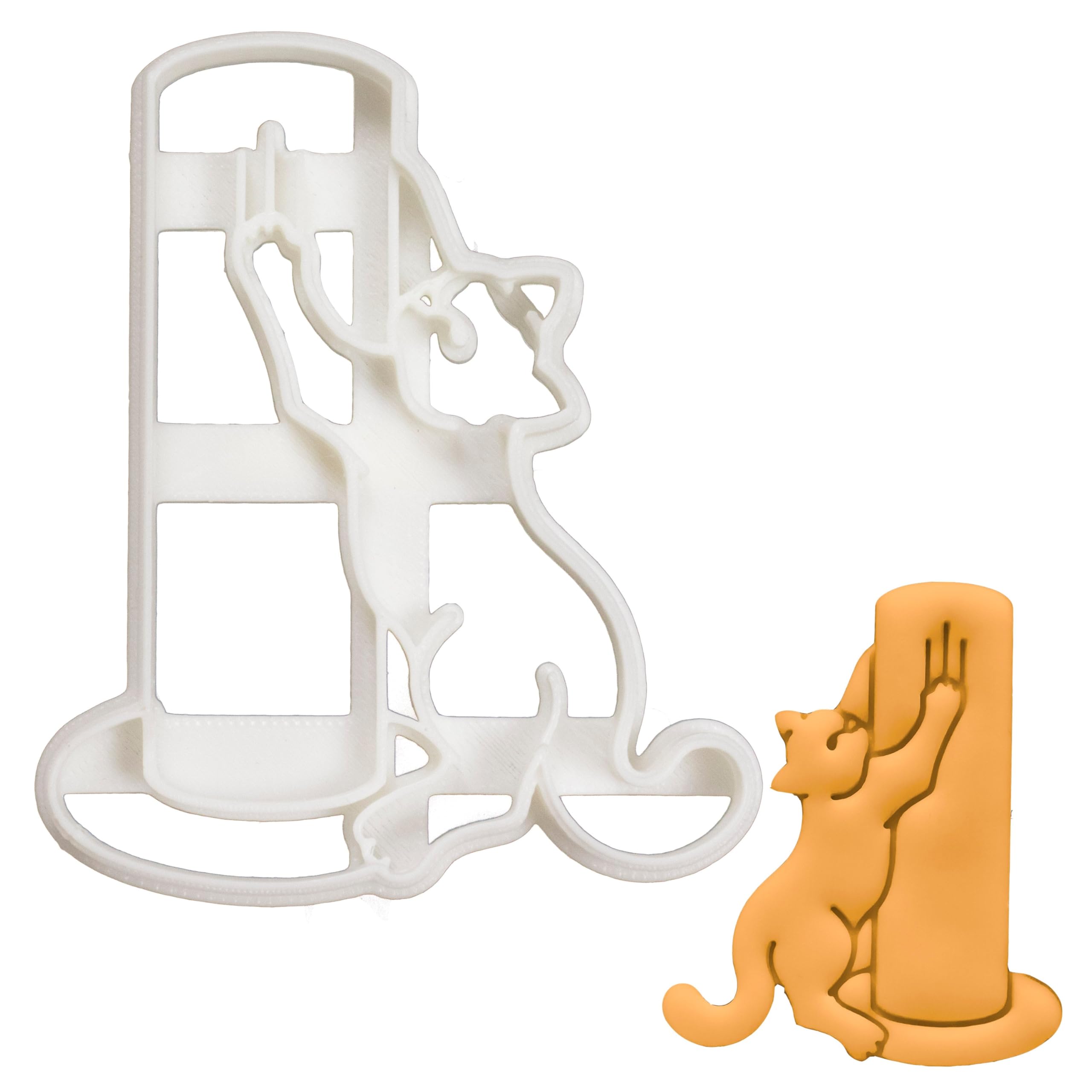 BAKERLOGY Kitty Scratch Cookie Cutter - Detailed Biscuit Cutter Design for Baking and Crafts, Ideal on Fondant, Dough, Clay