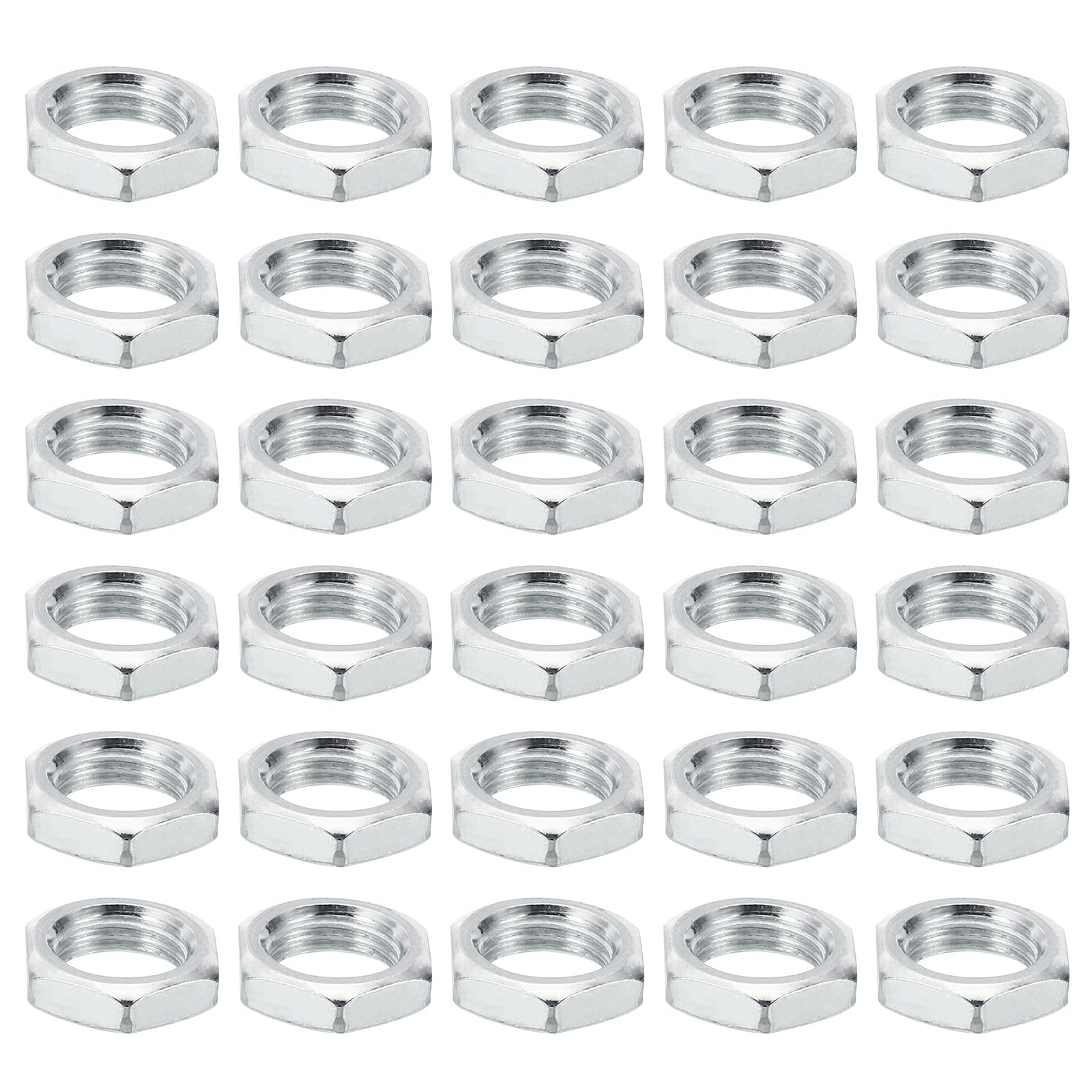 PATIKIL M10x1.0 Steel Hex Nuts, 60 Pack Metric Thread Zinc Plated Finished Hardware Nuts Screw Bolt Fasteners for Lamps Machinery Repair 4mm Height