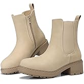 SHIBEVER Women's Chelsea Boots Slip on Chunky Heel Platform Ankle Booties with Lug Sole for Fall Fashion 2025