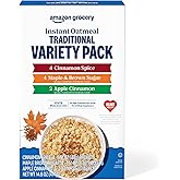 Amazon Grocery, Traditional Variety Instant Oatmeal, 14.6 Oz, 10 Ct