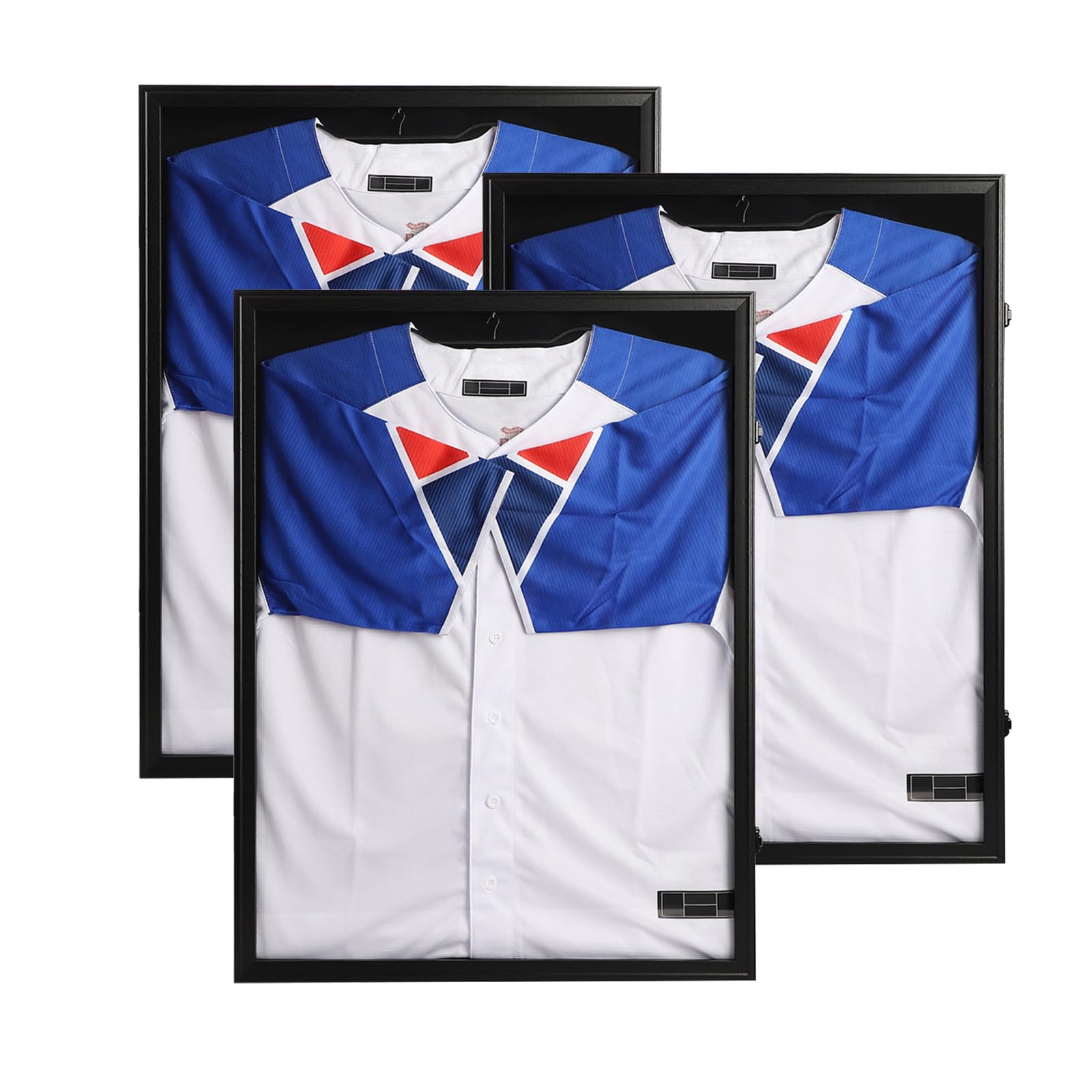 Photo 1 of IHEIPYE Jersey Frame Display Case Black Lock-3 Pack,Large Shadow Box Lockable with 98% UV Protection Acrylic and Hanger for Baseball Basketball Football Soccer Hockey 2XL Sport Jersey Shirt