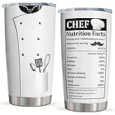 Vuxoye Christmas Chef Gifts Tumbler 20oz, Chef Gifts for Men Women, Gift for Cooking Lovers, Culinary Present Ideas, Best Cooks Mug 1PC