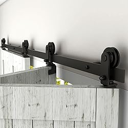 CCJH 12FT Bi-Folding Sliding Barn Door Hardware Kit