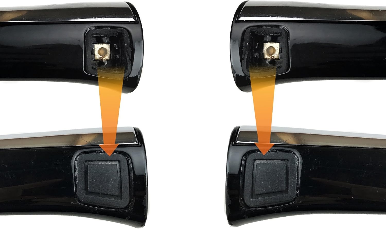 (2x) Door Handle Button Cover for Mercedes-Benz (Left & Right Side) Driver & Passenger Lock Keyless-Go Entry Outer Rubber Square W211 W220 C209 C215 W219 R230 W251 X164 W164 E S R CLK CL CLS SL GL ML