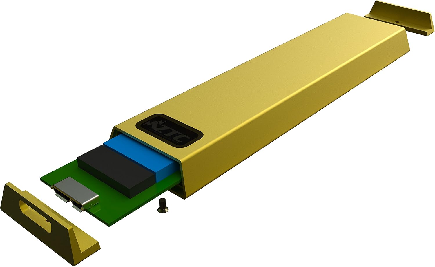 ZTC Thunder Enclosure NGFF M.2 SSD to USB 3.0 - Gold Aluminum Shell, 5 Size Board - 6GB/s - Image 4