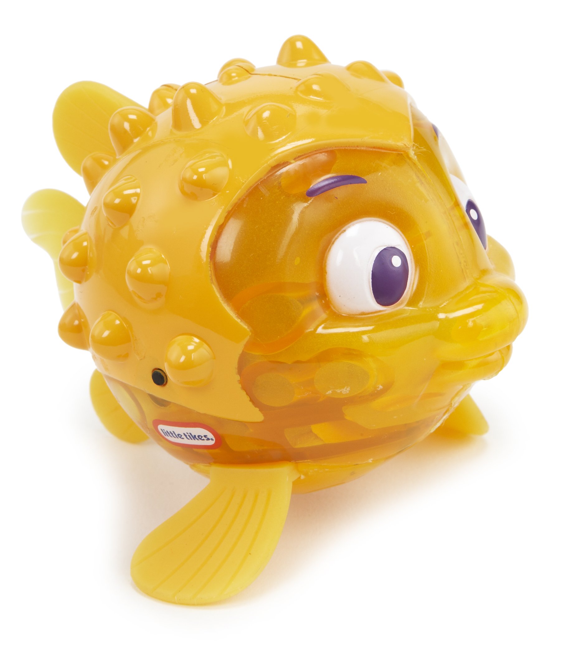 little tikes Sparkle Bay 173851GR Light-Up Puffer Fish Water Toy with Light and Swimming Function, Yellow