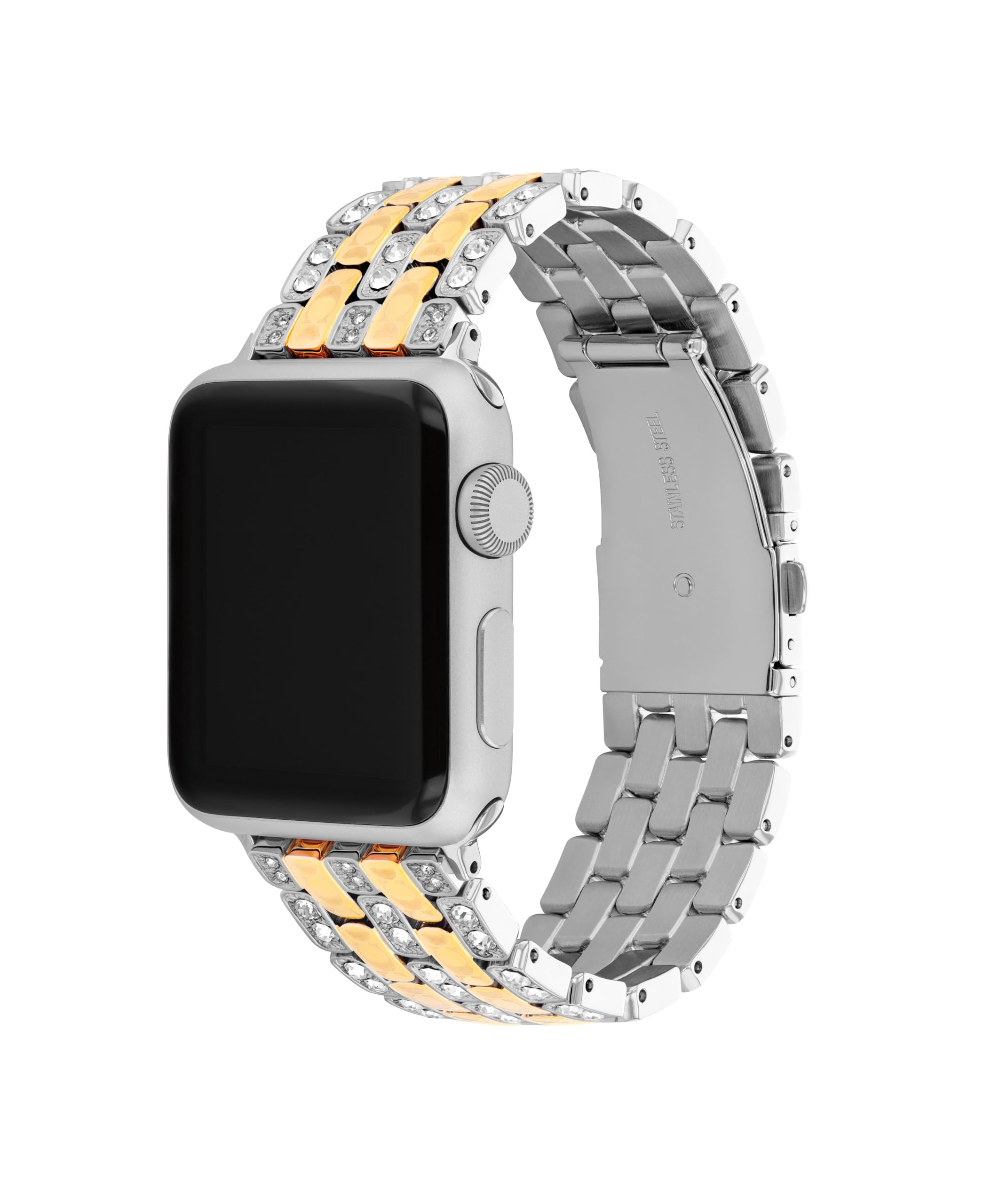 Photo 1 of COACH Apple Watch Strap, Compatible with 38mm, 40mm, and 41mm - Interchangeable Two-Tone Crystal Bracelet, Personalize Your Style