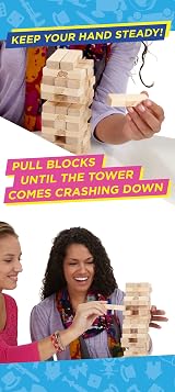 Hasbro Gaming Jenga Family Board Game Classic Wood Block Stacking Game 1+ view 8