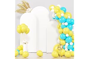 FOCHIER F Wedding Arch Backdrop Cover Set of 3 Spandex Fitted Round Top Chiara Stand for Birthday Party Baby Shower Ceremony Banquet Decoration 4FT, 5FT, 6FT White