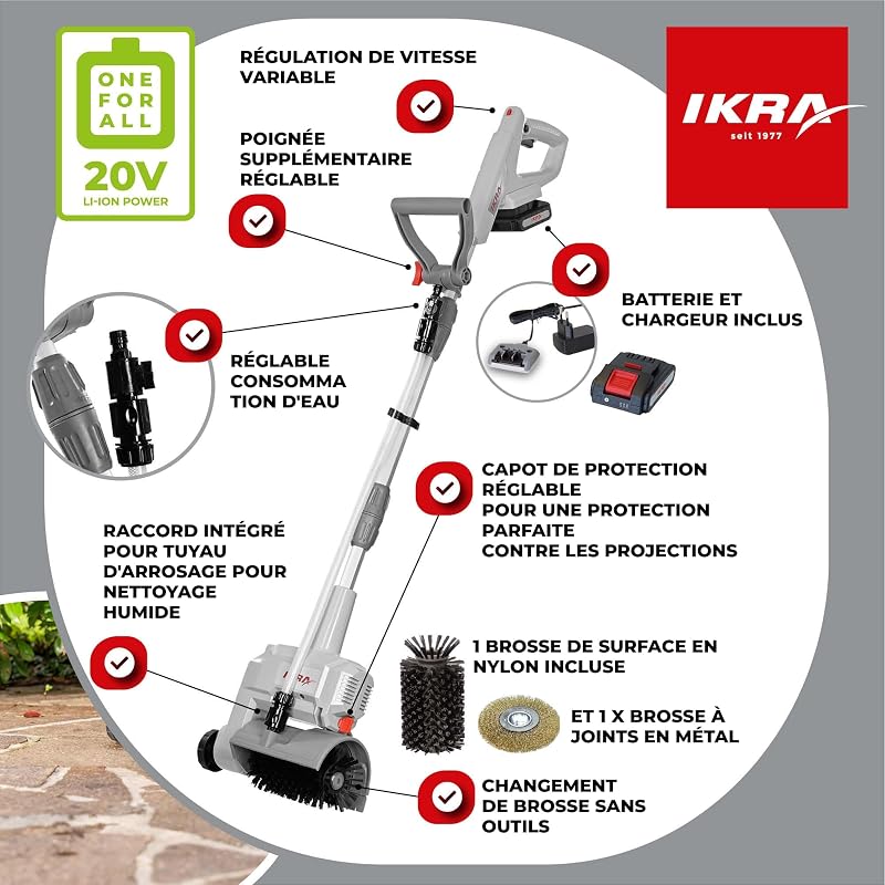 nettoyeur de surfaces et de joints à batterie Vario Brush IATR 20