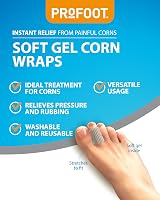 PROFOOT Soft Gel Corn Wraps Toe Protection Cushioning Relief Washable Reusable view 2