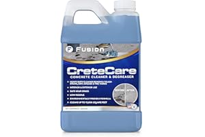 FUSION CHEMICAL Fusion CreteCare: The Ultimate Concrete Cleaner and Driveway Oil Stain Remover for Garage Floors - Oil and Grease Remover, Super Clean Degreaser, and Outdoor Concrete Stain Solution (128 Fl Oz)