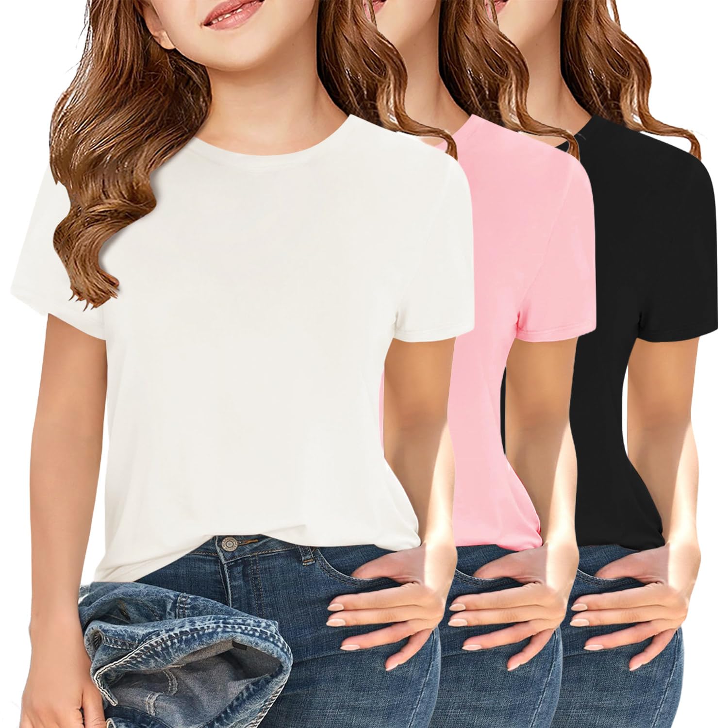 Girls Short Sleeve T Shirts Kids Summer Tops