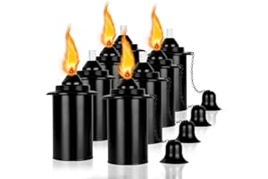 Zhulerzil Torch Replacement Canisters (12 oz). Torch Refillable Canisters Bamboo Torch Fuel Can, Citronella Tabletop Torches Canister Outdoor for Patio Garden Decor, 8 Pack