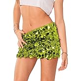 ANKOMINA Women's Sexy Shiny Sequin Mini Skirt Glitter Low Waist Pencil Skirts Bodycon Dance Party Club Short Skirt