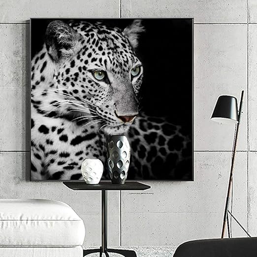 Yangm Druck auf Leinwand Poster Schwarz Weiß Tier Poster und Drucke