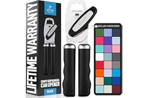 Zulay Kitchen Heavy Duty Stainless Steel Can Opener Manual with Bottle Opener - Rust Proof Manual Can Opener with Turn Knob &