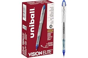 UNI-BALL uniball Vision Elite Rollerball Pens, Bold Point (0.8mm), Blue, 12 Pack