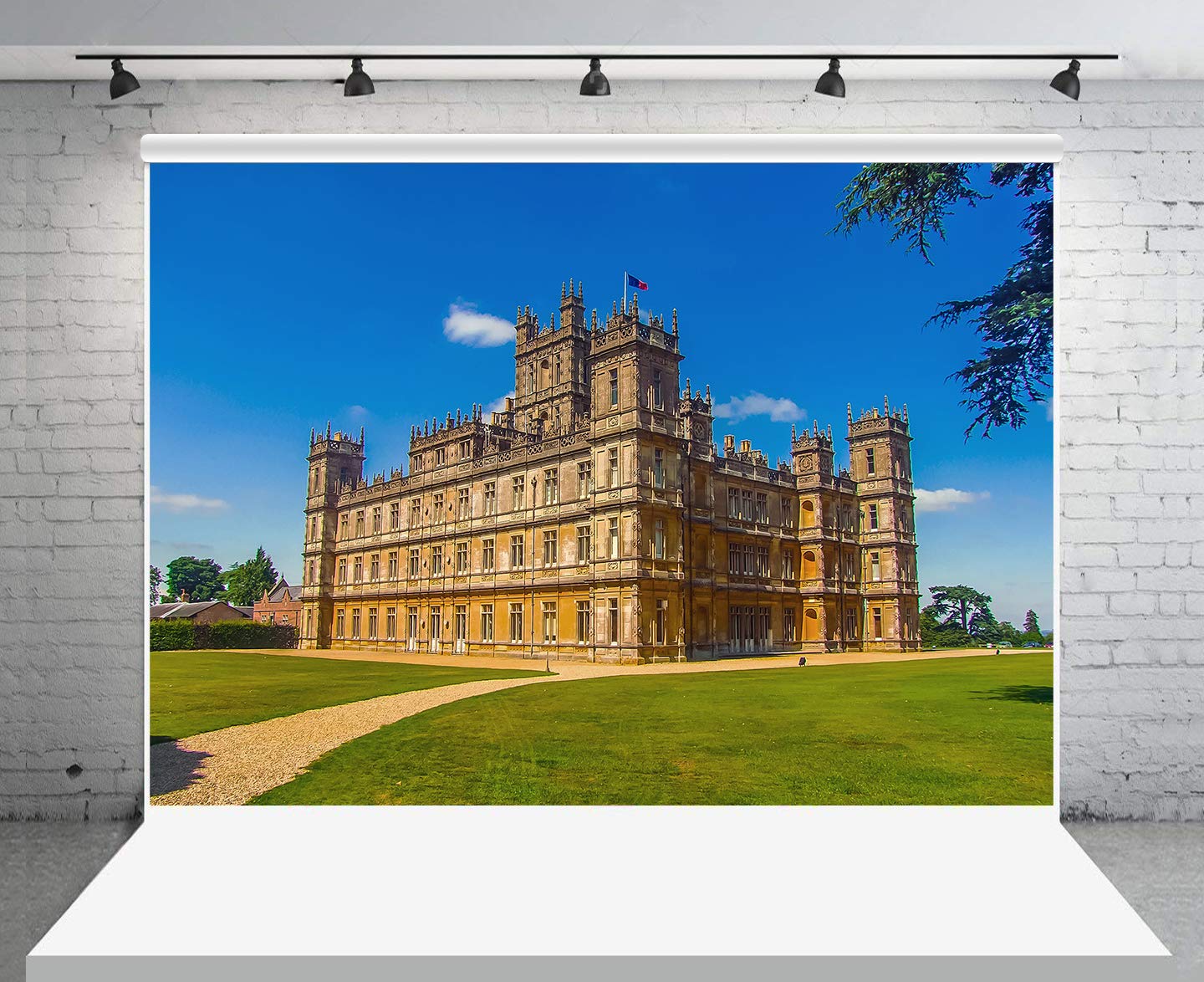 Photo 1 of 10x7ft Downton Abbey Backdrop England Highclere Castle Photography Background for Fans 10x7ft Portrait Photo Shooting Props Party Supplies LSGE1413
