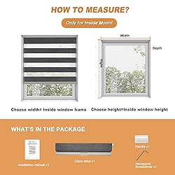 Persilux No Drill No Tool Zebra Blinds Dual Layer